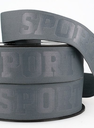 M. grey 3D sport elastic ribbon - 40 mm