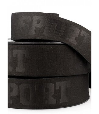black 3D sport elastic ribbon - 40 mm