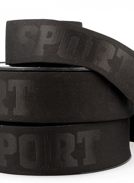 black 3D sport elastic ribbon - 40 mm