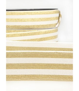 cream gold striped elastic  - 40 mm