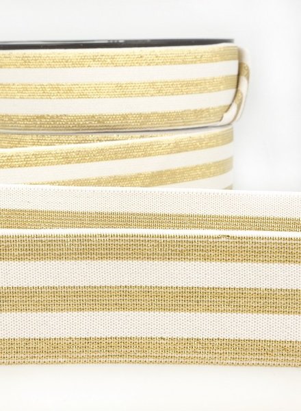 M. cream gold striped elastic  - 40 mm