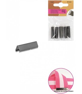 End claps for strap - black nickel (4 pcs)