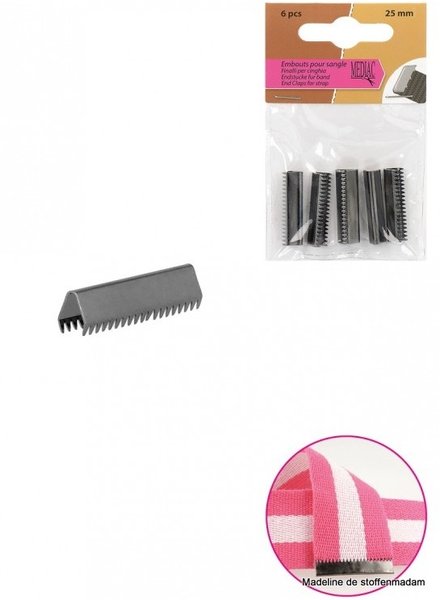 M. End claps for strap - black nickel (4 pcs)