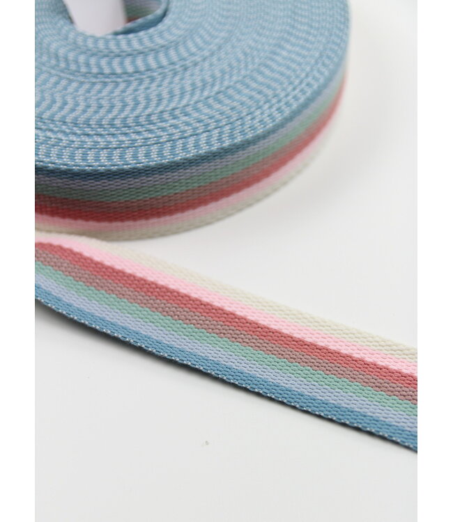 regenboog blauw tassenband 40 mm