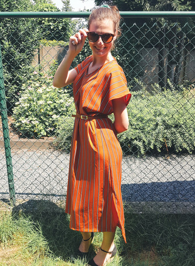 Bali jurk met streepjes