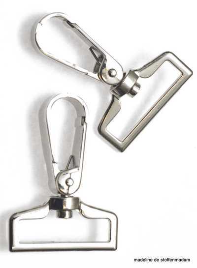 musketon hook silver  flat 30 mm