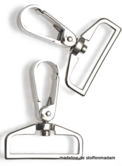 musketon hook silver flat 38mm