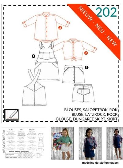 abacadabra - 202 - blouse, dungaree skirt, skirt