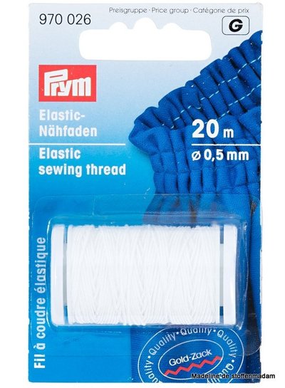 Prym elastisch garen wit 20 meter