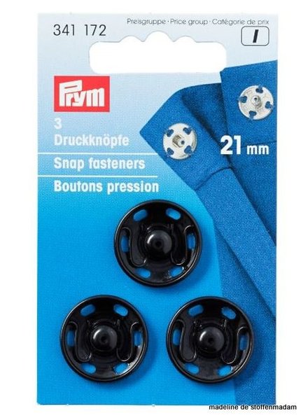snap fasteners 21mm black
