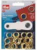 Eyelets and washers, 11.0mm, gold-coloured