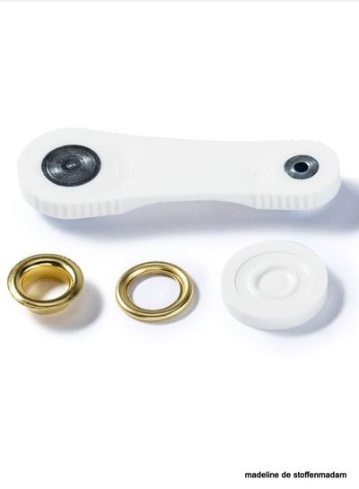 Eyelets and washers, 11.0mm, gold-coloured