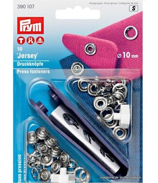 Prym press fastener jersey, retaining ring, 10mm, silver-coloured