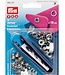 Prym jersey drukknopen, open ring, 10mm, zilverkleurig