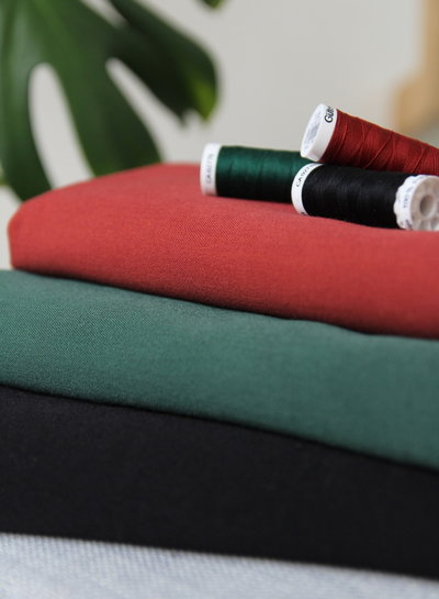 black - supple gabardine - wool touch