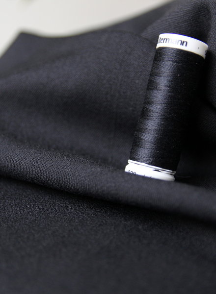 black - supple gabardine - wool touch