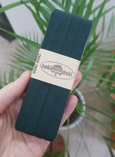 Oaki Doki dark green -  biais jersey 3 meter