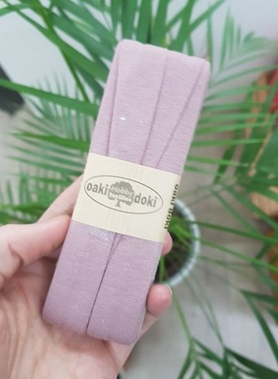 Oaki Doki lila roze -  biais tricot 3 meter 441