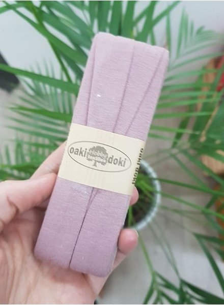 Oaki Doki lila roze -  biais tricot 3 meter 441
