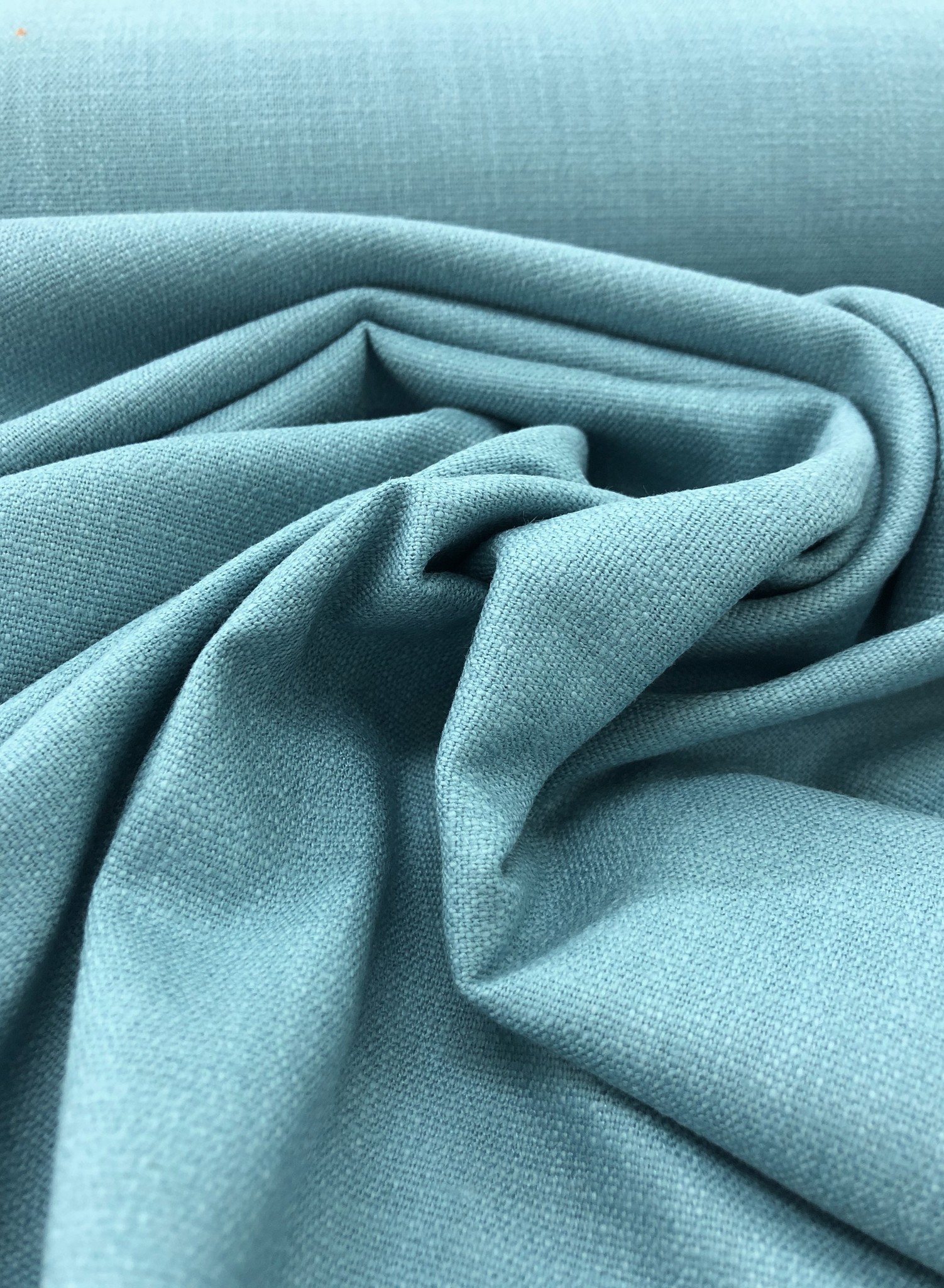 Plakken Berucht landelijk oceaanblauw - rekbaar linnen katoen mix - superzachte kwaliteit - Madeline  de stoffenmadam
