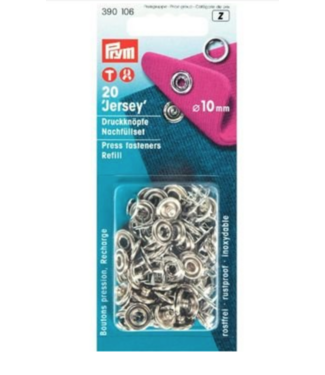 Prym Jersey press fasteners refill 20 pieces silver 10 mm