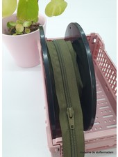 khaki rits lopende meter maat 5 - trekker per 50 cm