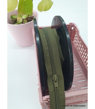 khaki zipper running meter size 5 - puller per 50 cm