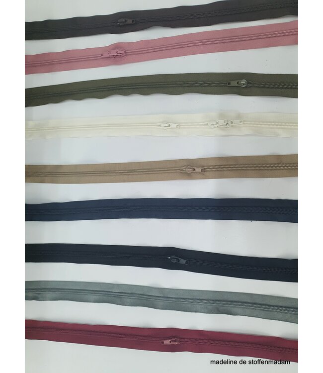 Madeline gebroken wit rits lopende meter maat 5 - trekker per 50 cm