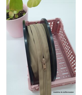 beige zipper running meter size 5 - puller per 50 cm