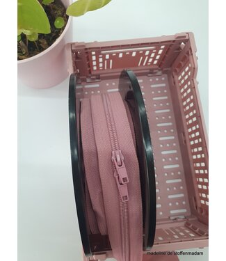 old pink zipper running meter size 5 - puller per 50 cm