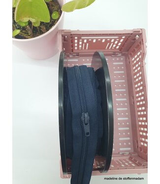 navy blue zipper running meter size 5 - puller per 50 cm