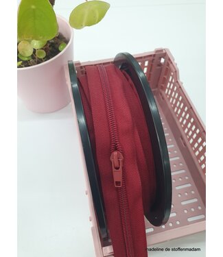 bordeaux rits lopende meter maat 5 - trekker per 50 cm