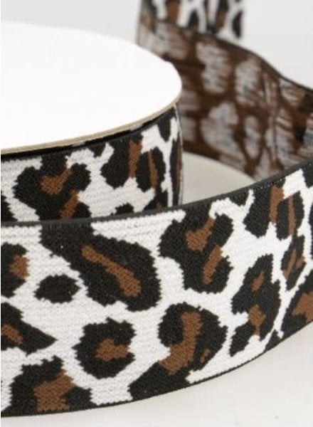 leopard creme elastic waistband 40 mm