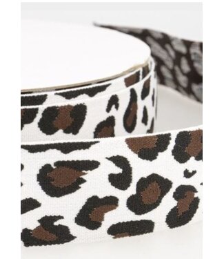leopard white elastic waistband 40 mm