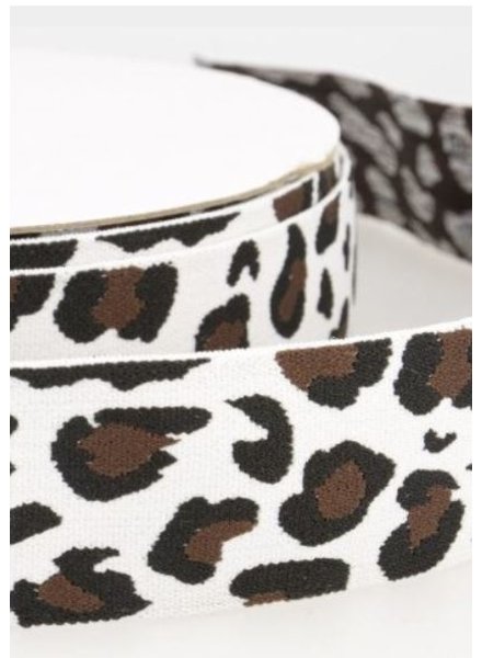 leopard white elastic waistband 40 mm