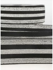 black and silver striped - deluxe - elastic 40 mm