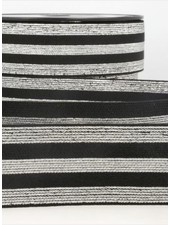 zwart zilver gestreept - deluxe - taille elastiek 40 mm