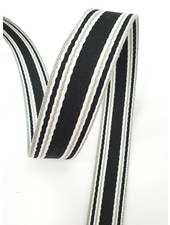 black striped bag strap - 30 mm