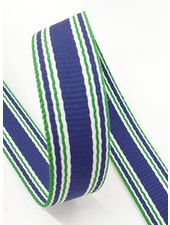 blue striped bag strap - 30 mm