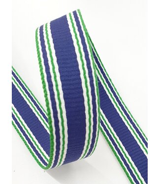 blue striped bag strap - 30 mm