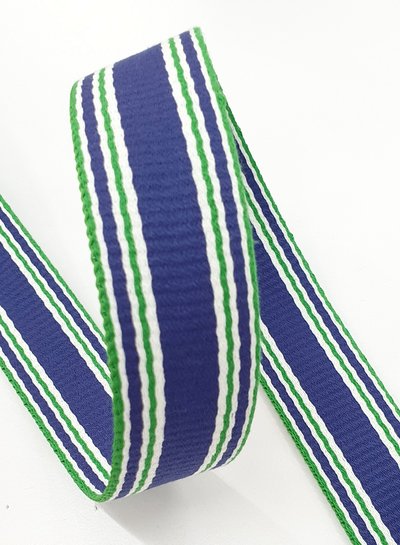 blue striped bag strap - 30 mm