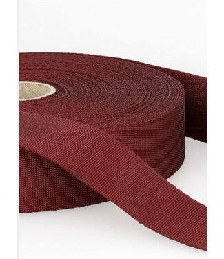 burgundy - soft webbing strap 35mm
