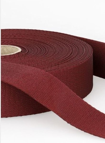 burgundy - soft webbing strap 35mm