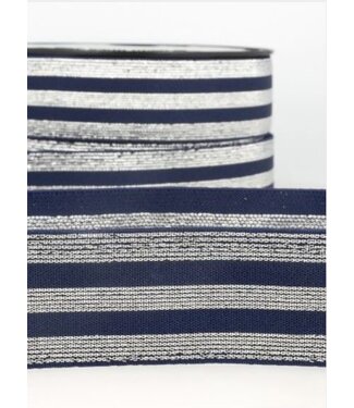 navy blue silver striped - deluxe - elastic waistband 40 mm