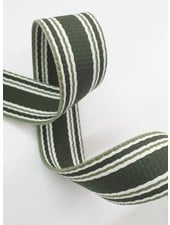 khaki striped bag strap - 30 mm