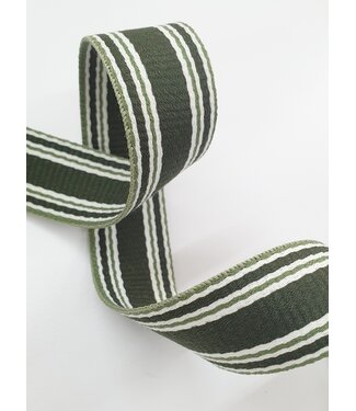 khaki striped bag strap - 30 mm