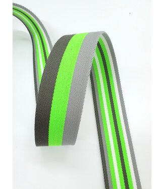 fluo green striped 40 mm  - double sided bag strap