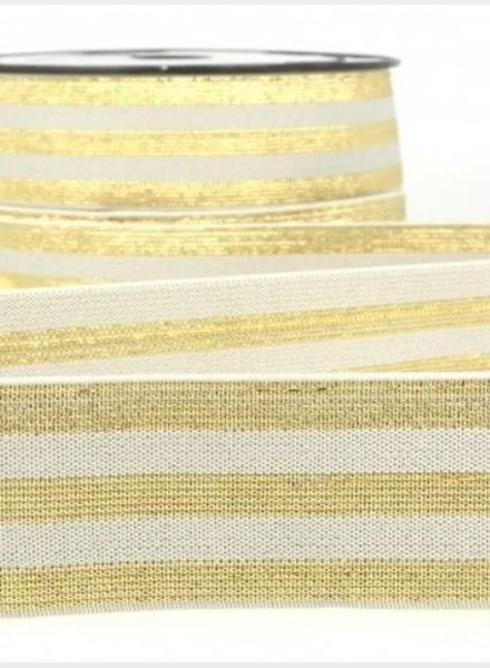 grey with gold striped - deluxe - elastic 40 mm