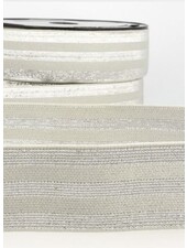 grey and silver striped - deluxe - elastic 40 mm