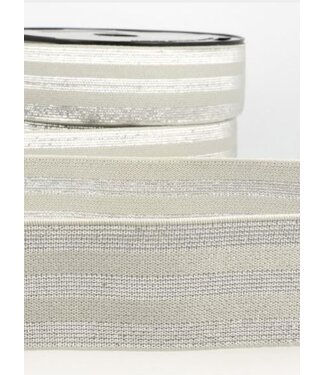 grey and silver striped - deluxe - elastic 40 mm